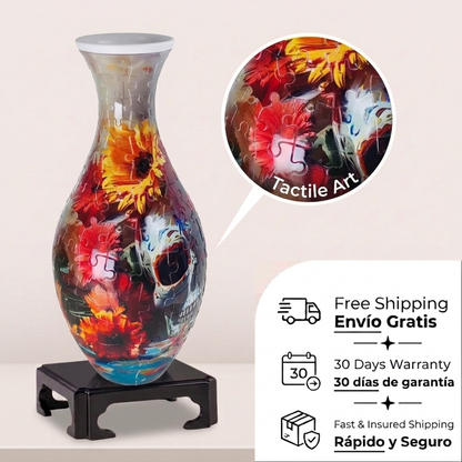 Jarrón de flores de rompecabezas 3D - 160 piezas