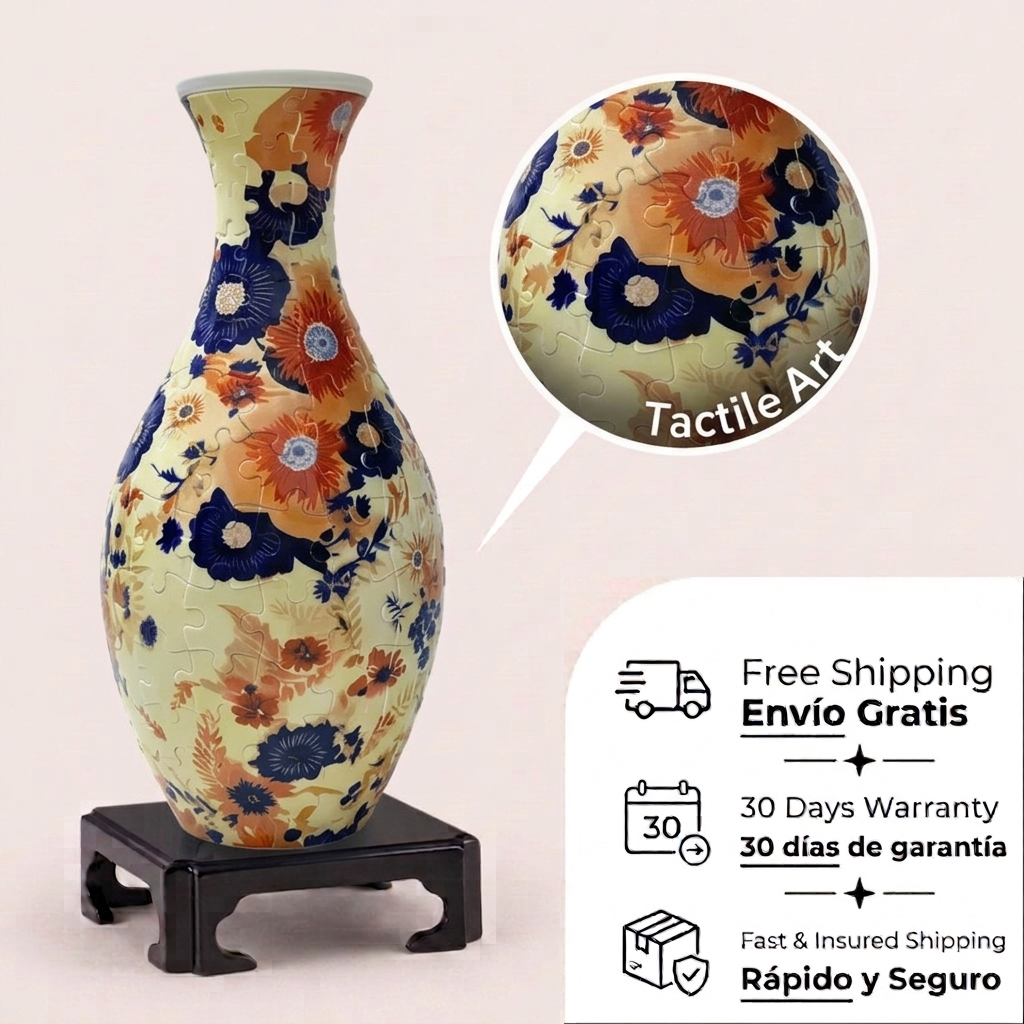 Jarrón de flores de rompecabezas 3D - 160 piezas