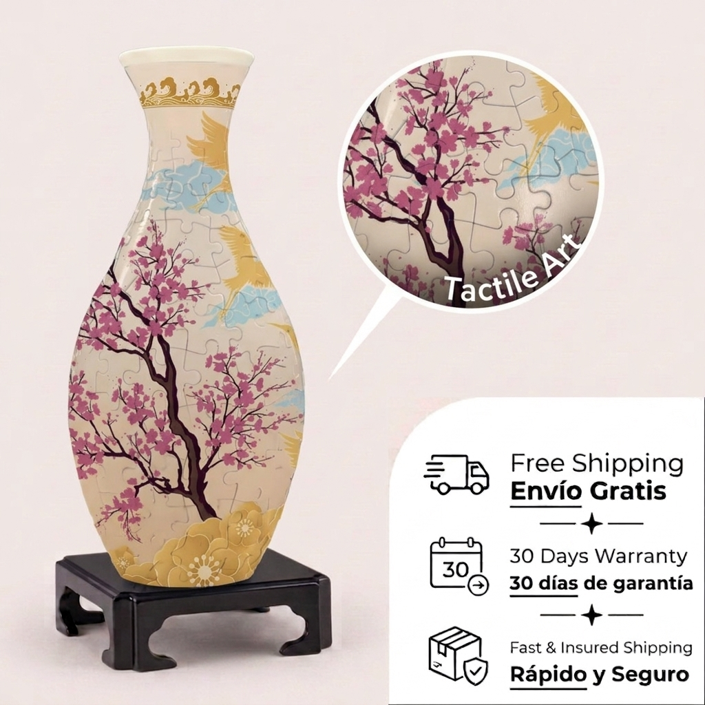 Jarrón de flores de rompecabezas 3D - 160 piezas