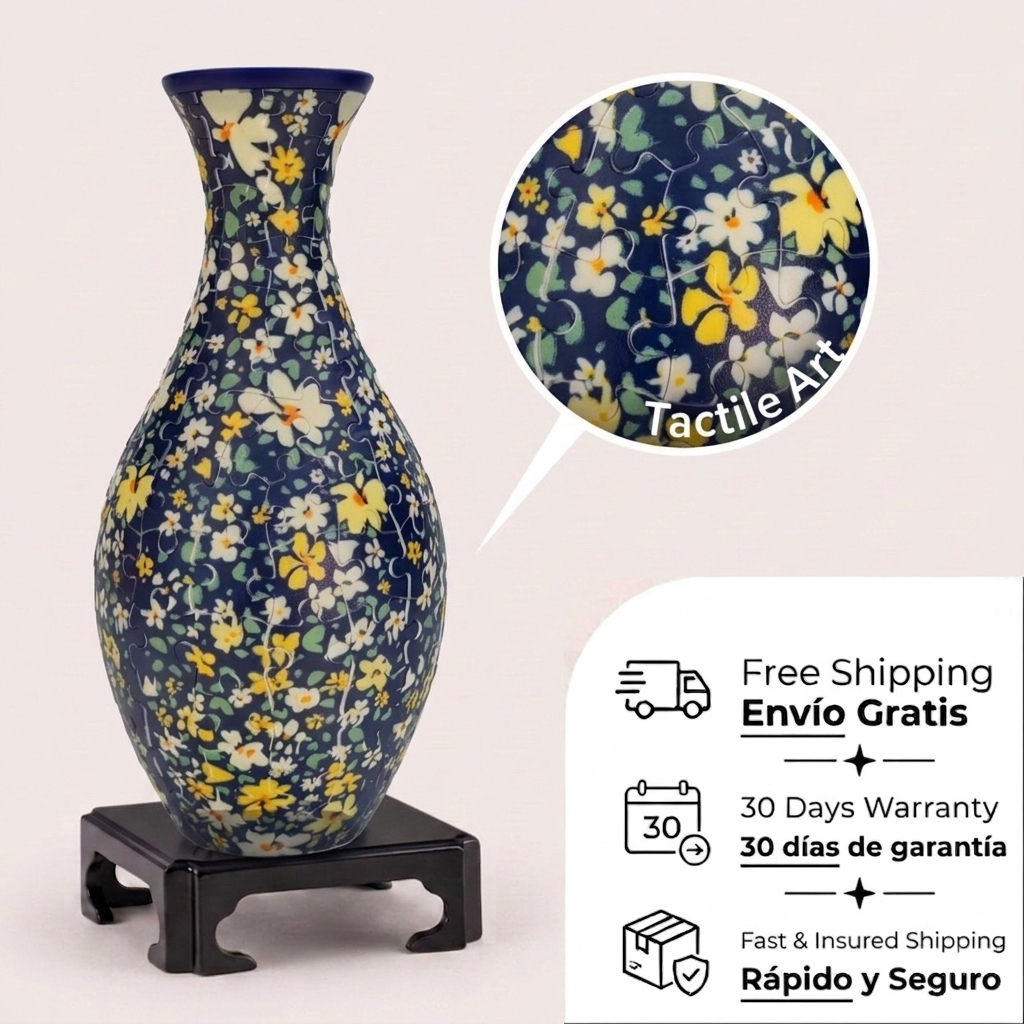 Jarrón de flores de rompecabezas 3D - 160 piezas