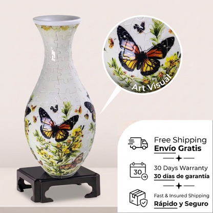 Jarrón de flores de rompecabezas 3D - 160 piezas